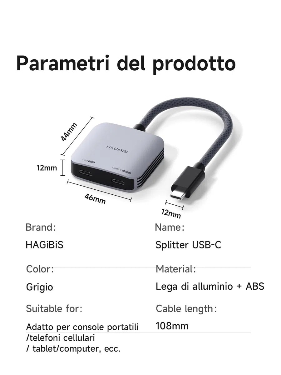 Hagibis - Adattatore per occhiali AR da 8K60Hz da 4K144 Hz USB C a occhiali e convertitore di ricarica, adattatore di alimentazione e set da 100WPD per XREAL, Viture(Non compatibile con Switch2)