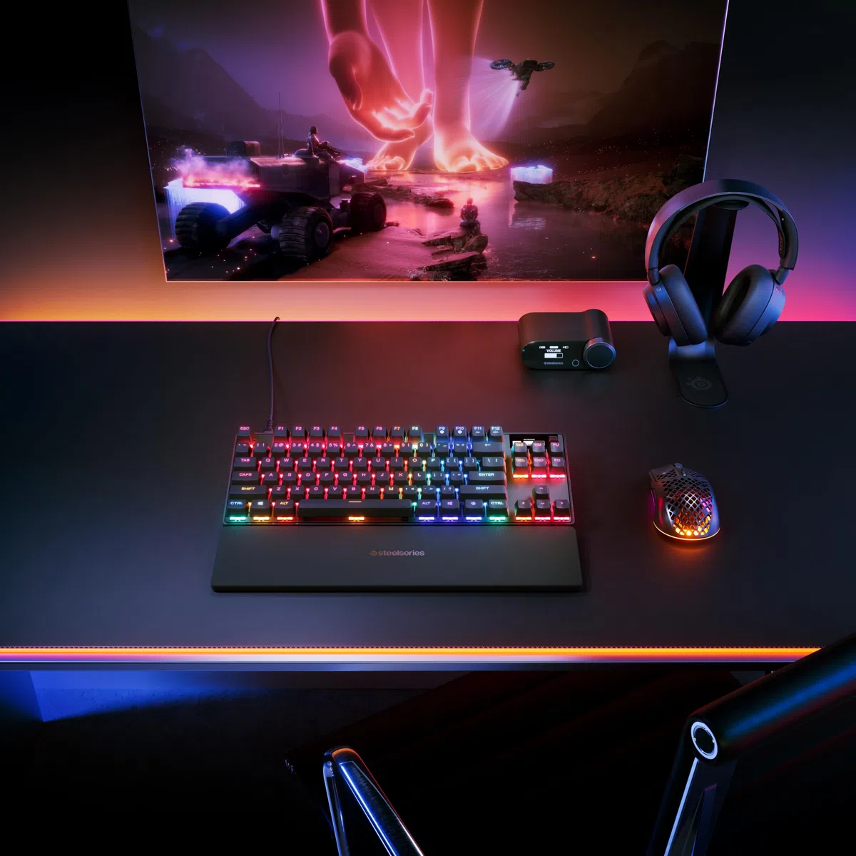 SteelSeries Apex Pro TKL Gen 3 Tastiera Meccanica Gaming HyperMagnetic OmniPoint 3.0 Switch Attuazione Regolabile Innesco Rapido Tocco Rapido SOCD OLED RGB USB-C UK QWERTY