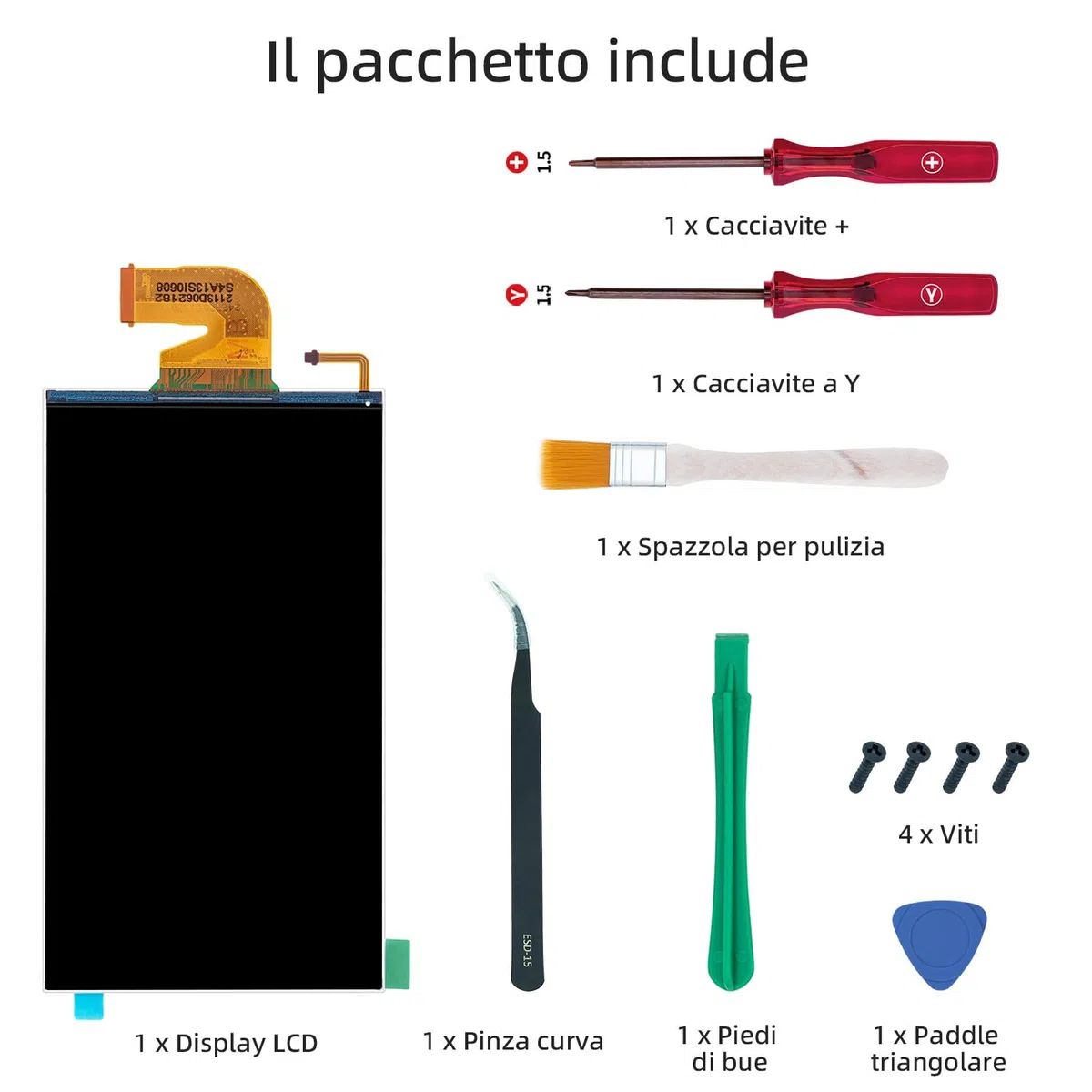 Wigearss Schermo LCD di Ricambio e Kit di Strumenti di Riparazione per Nintendo Switch