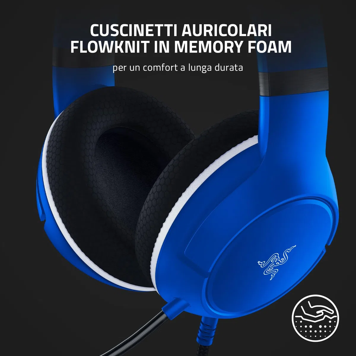 Razer Kaira X Cuffie da Gioco Cablate per Xbox Series X, S 50mm Microfono Cardioide Hyperclear Blu