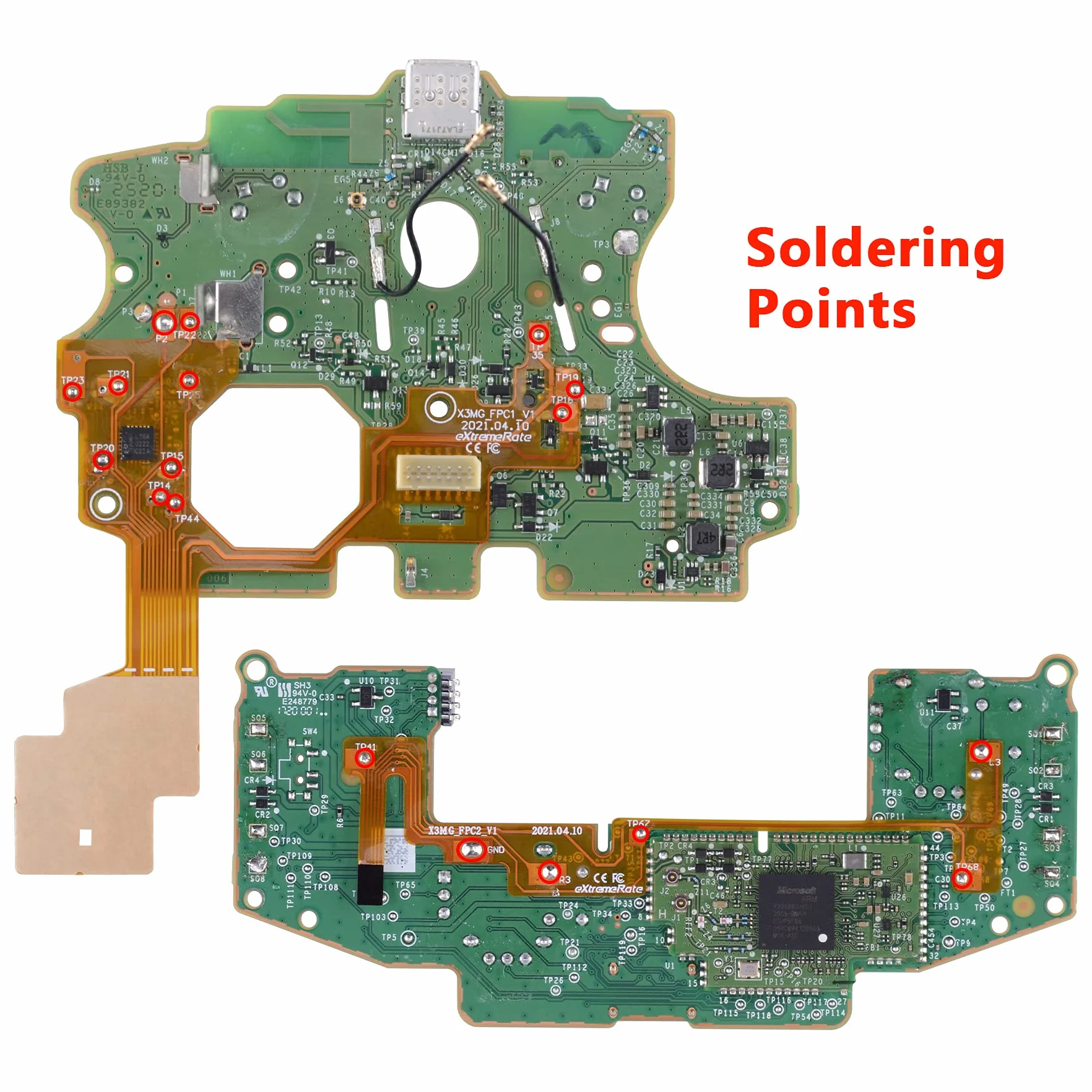eXtremeRate HOPE Remap Kit Programmabile per Xbox Series X S Controller Scheda&Cover Posteriore&Grip&Tasti Posteriori per Xbox Core Joystick(Model 1914)-Verde Antiscivolo