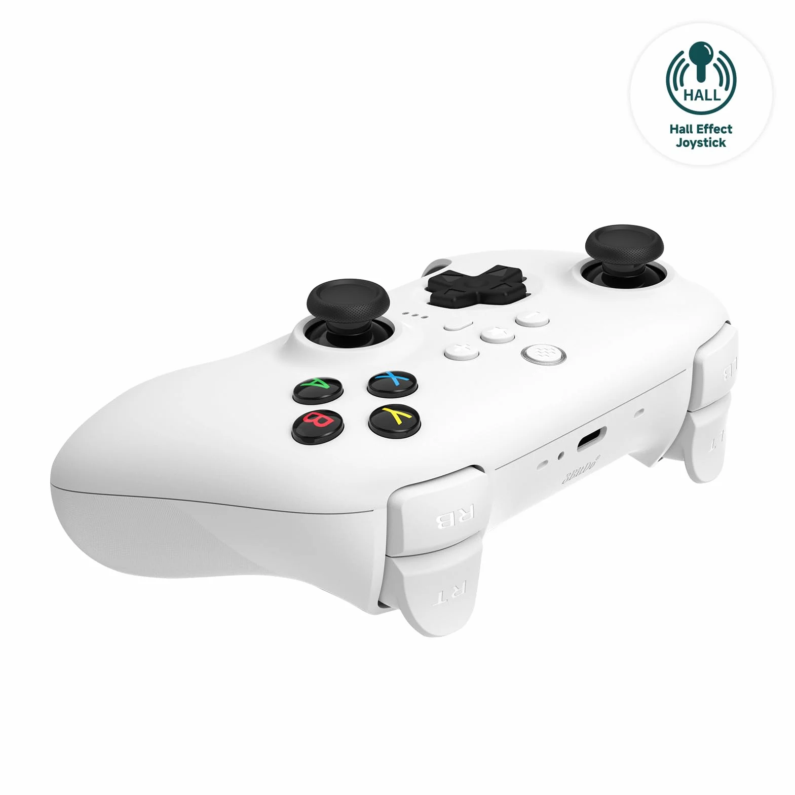 8Bitdo Ultimate 2.4G Wireless Controller, Hall Effect Joystick Update, Gaming Controller with Charging Dock for PC, Android, Steam Deck & Apple (White)