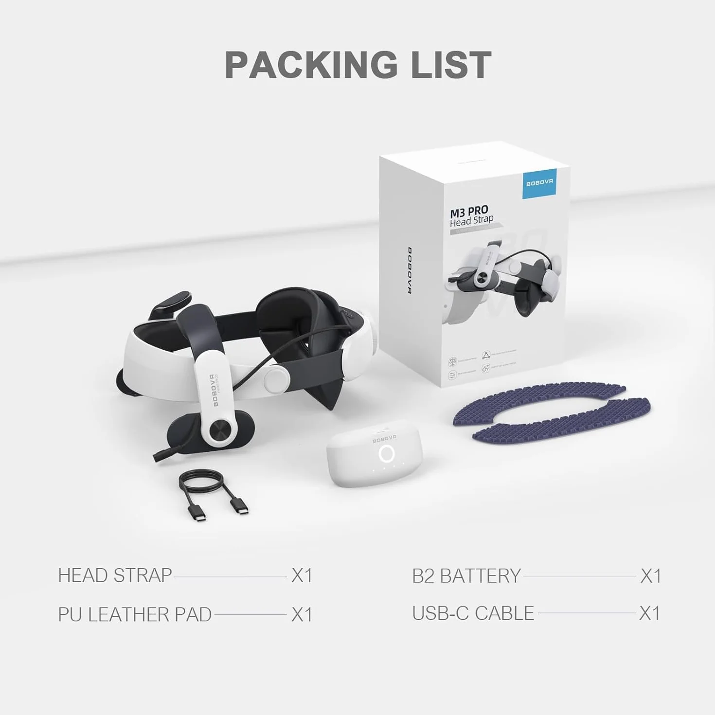 BOBOVR M3 Pro Cinturino per Testa con Batteria Compatibile Quest 3/Quest 3S Accessori