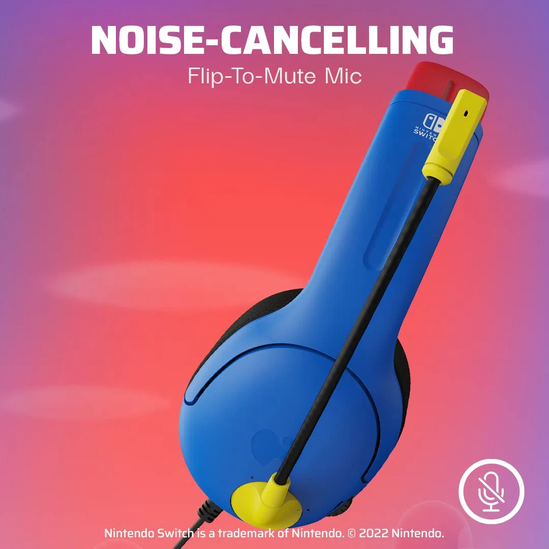 PDP Gaming AIRLITE Stereo Cuffie con Microfono per Nintendo Switch PC iPad Mac Laptop - Cuffie On Ear Leggere con Cancellazione del Rumore - Mario