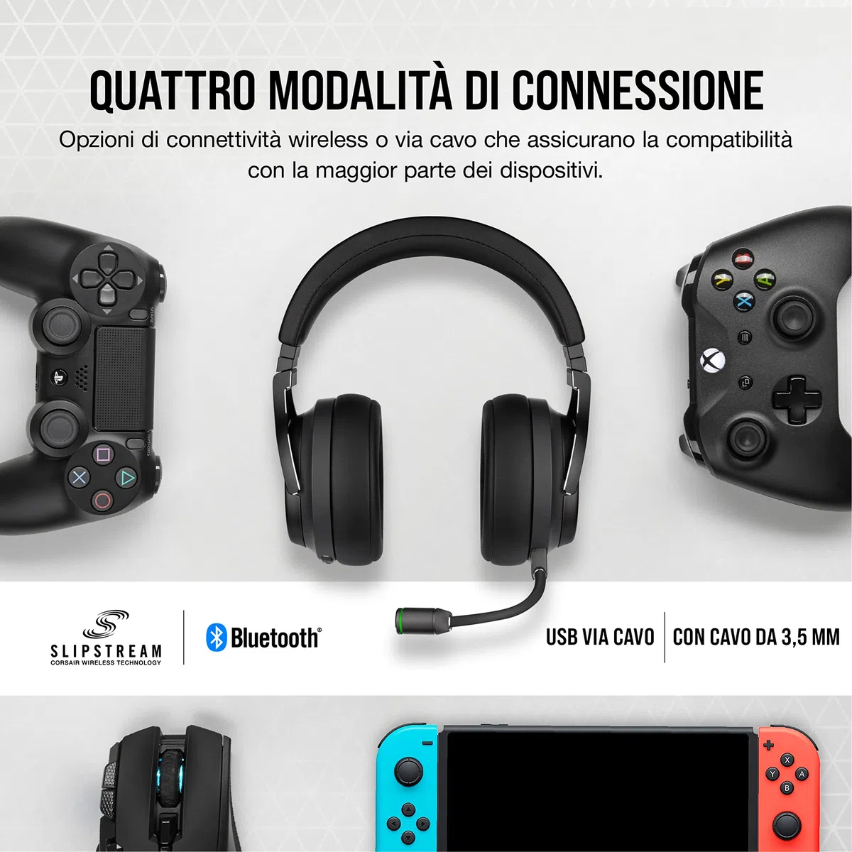 Corsair VIRTUOSO RGB WIRELESS XT, Nero