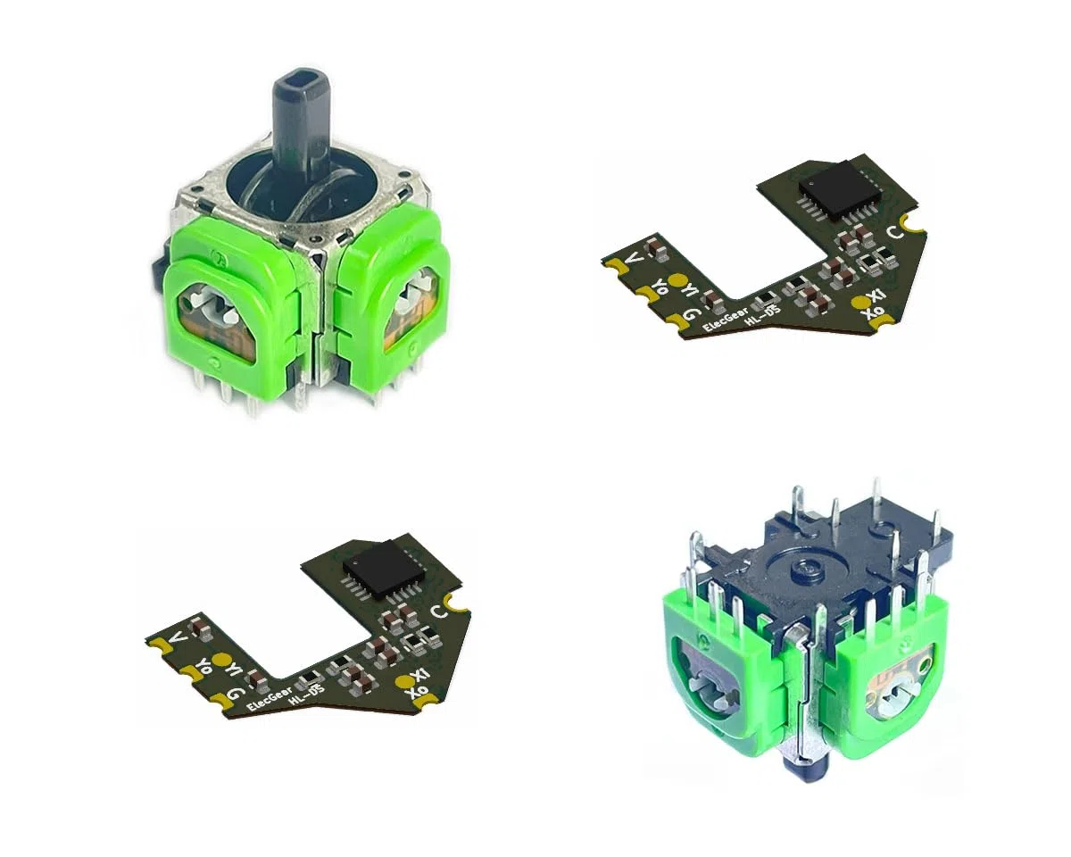 ElecGear Hall Joystick di Ricambio per DualSense Edge Controller, 2x Stick di Controllo Effetto Hall + 2x PCB di Calibrazione + Strumenti di Riparazione e Dissaldatura per Stick Analogici – HL-DSE