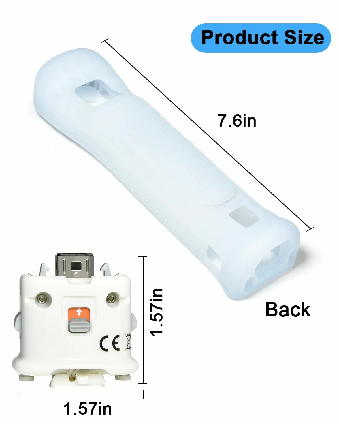 TechKen 2 adattatori Motion Plus con sensore in silicone per telecomando Wii