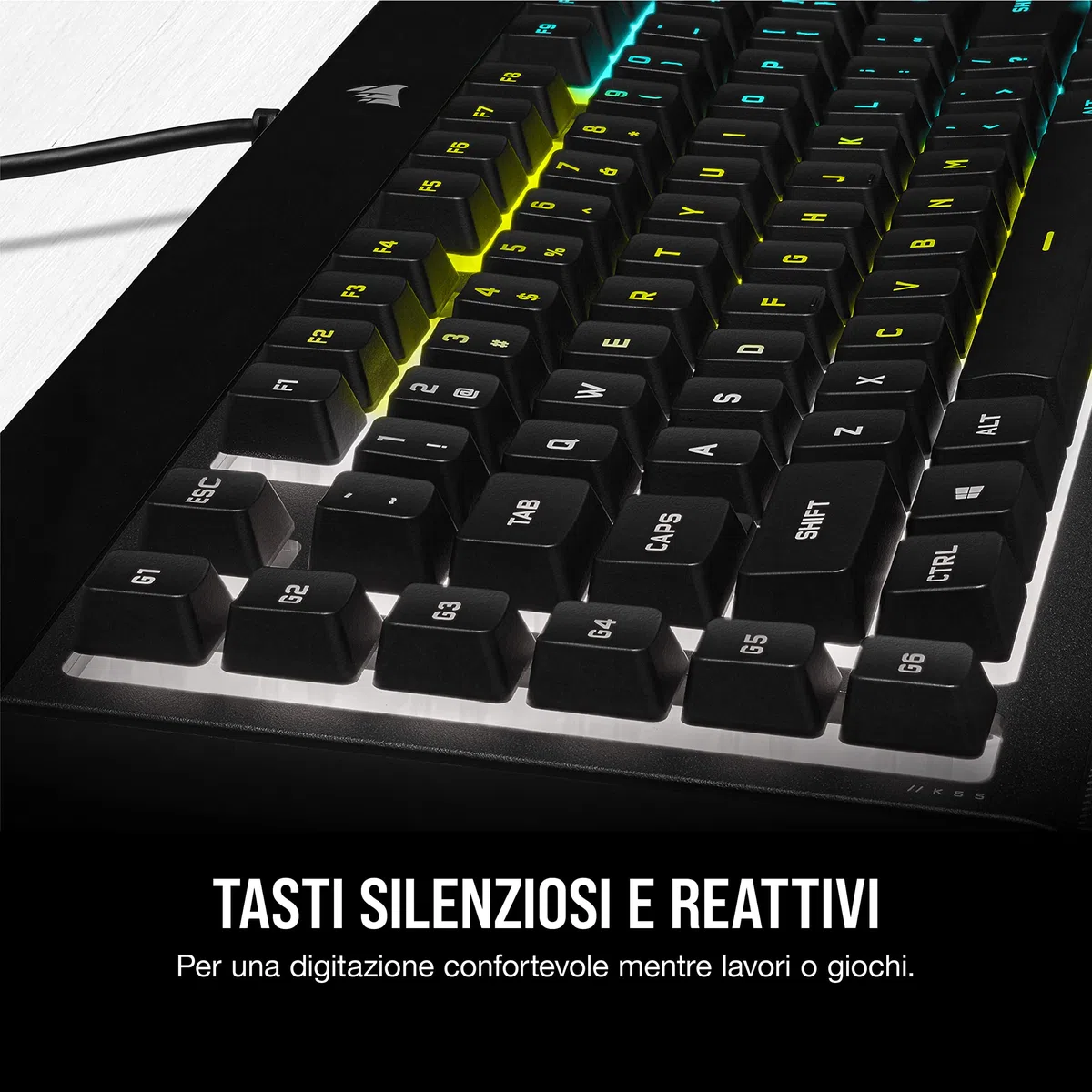 Corsair K55 RGB PRO Tastiera da Gioco Cablata a Membrana Nero