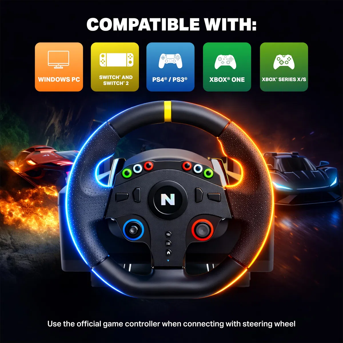 NITHO Drive Pro ONE V24 Volante da Corsa con Pedali 270° per PC, PS4, Xbox One, Xbox Series X|S, Switch Simulatore di Guida