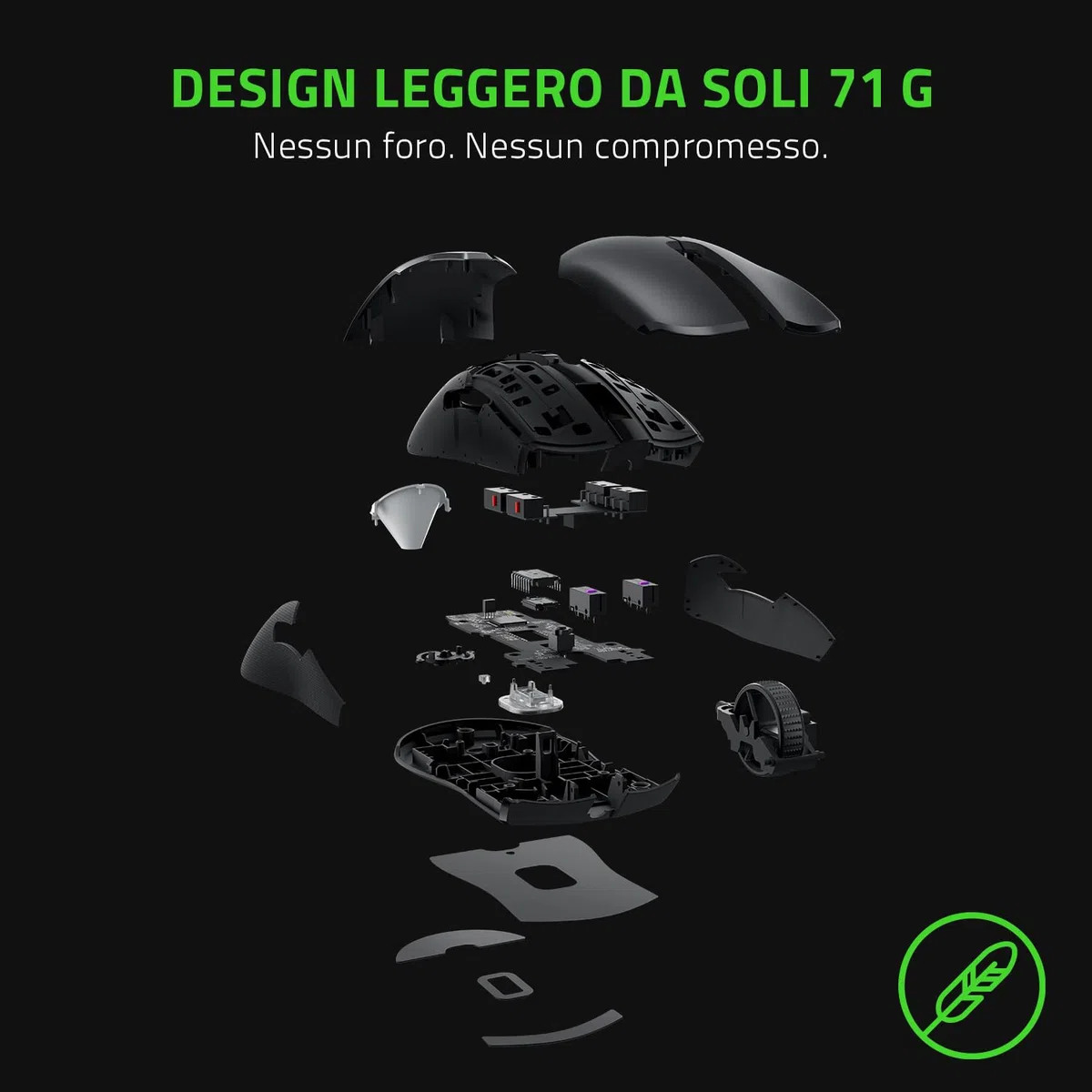 Razer Viper 8K Hz Mouse da Gioco E-Sport Ambidestro 8000 Hz Hyperpolling Sensore Ottico DPI 20K Nero