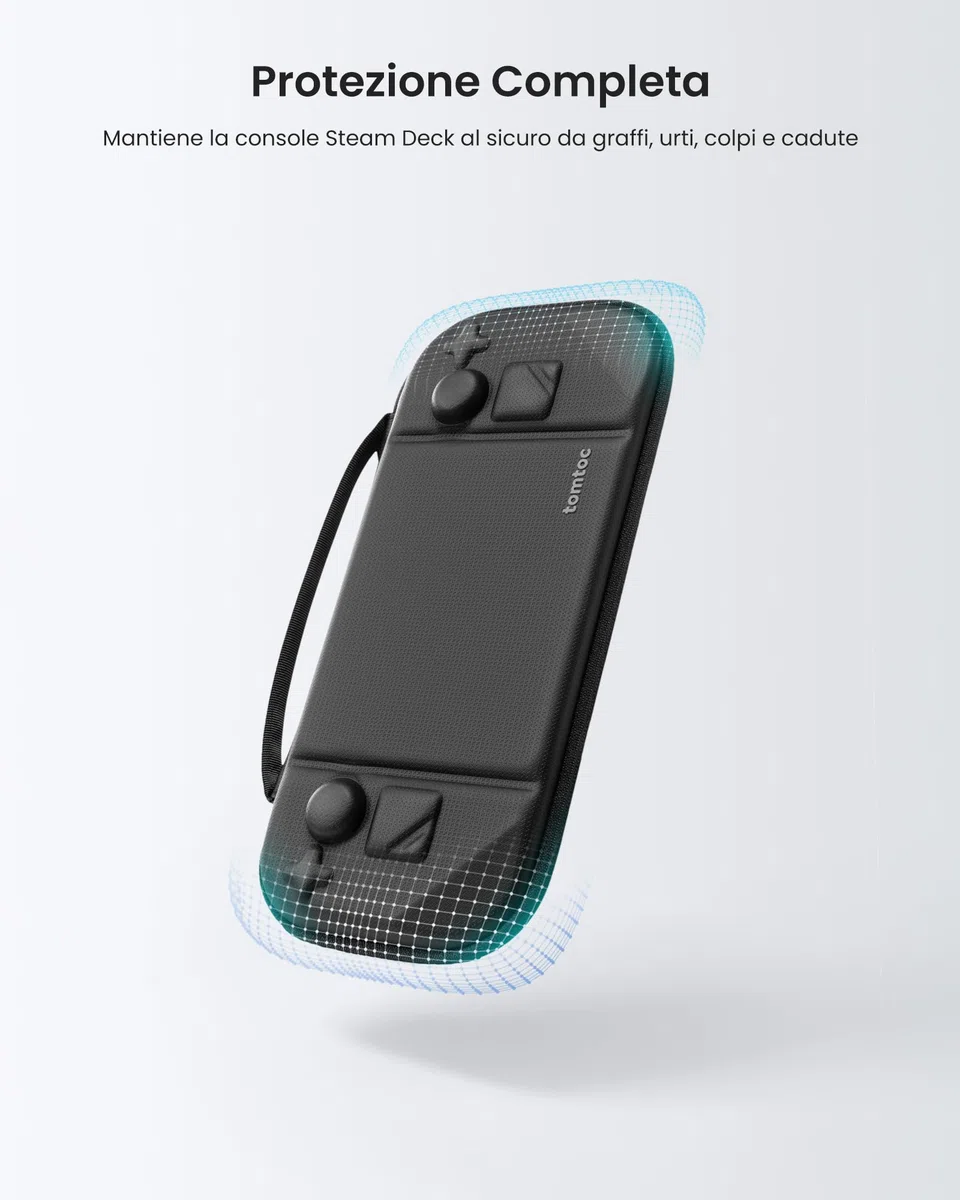 tomtoc Custodia Compatibile con Steam Deck/Steam Deck OLED, Custodia a Guscio Rigido in Filz a Protezione Totale per Console e Accessori Steam Deck, Resistente Agli Urti, per Viaggi o Regali Natale