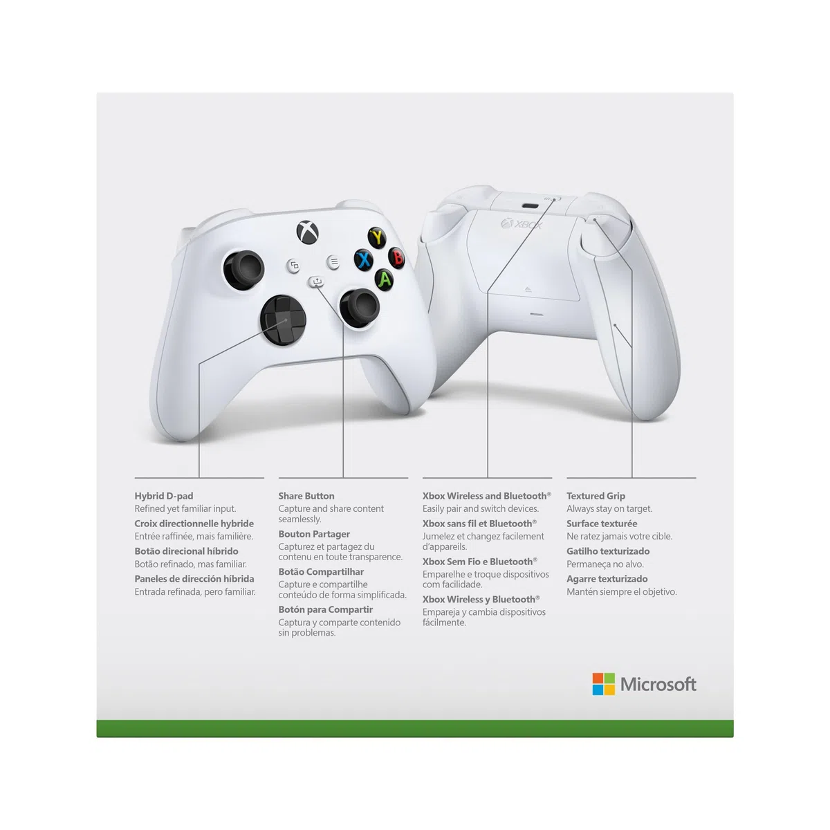 Xbox Wireless Controller Robot White for Series X|S, Windows 10/11, Android, iOS