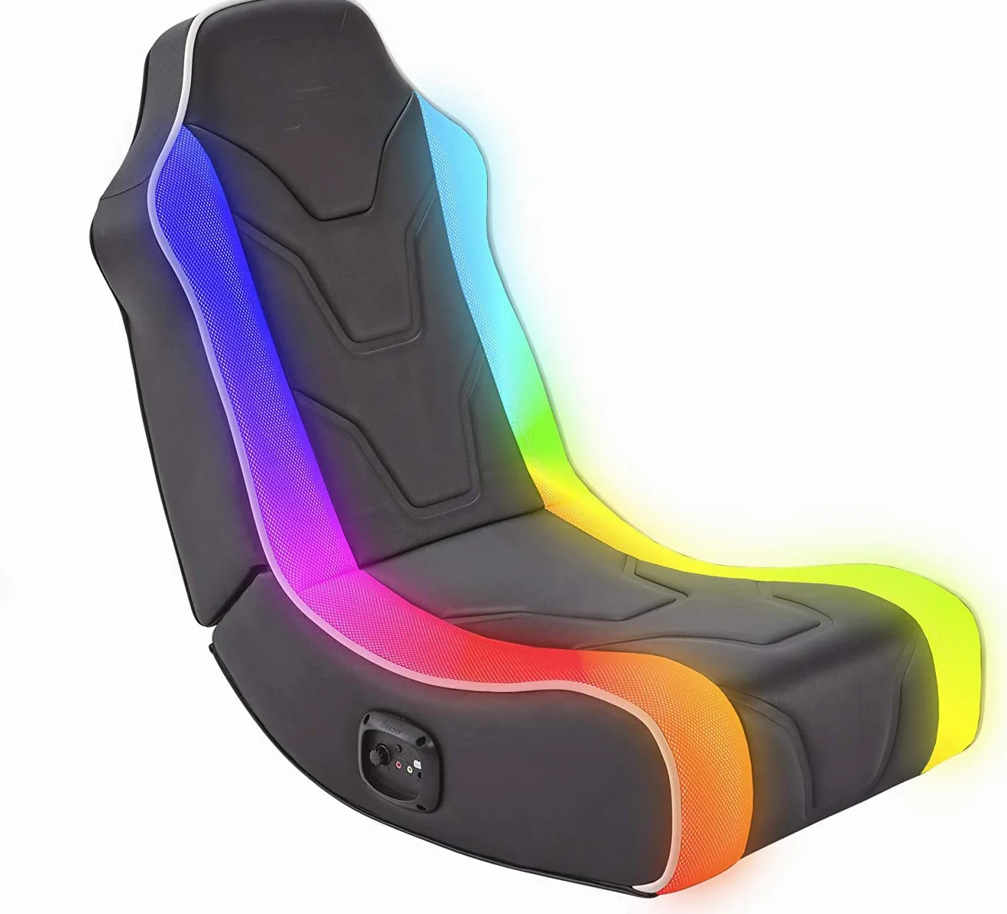 X-Rocker Chimera RGB LED Rocker Gaming Chair with Speakers, 2.0 Audio Foldable Floor Seat – Black [Edizione: Regno Unito]