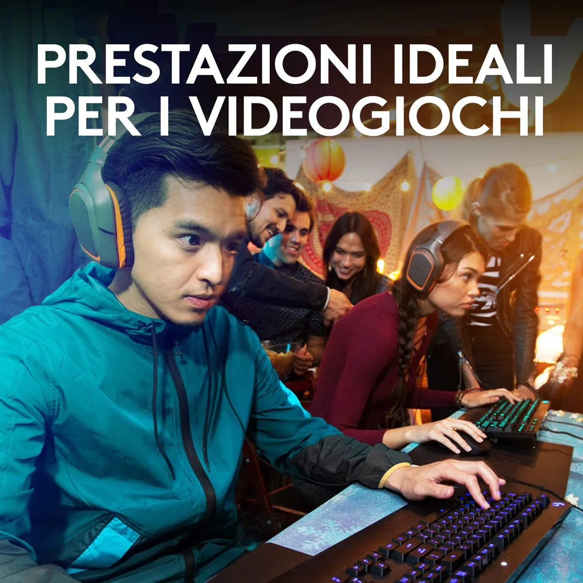 Logitech G G213 Prodigy Tastiera Gaming Cablata LIGHTSYNC RGB Tasti Retroilluminati Resistente agli Schizzi Layout Italiano Nero