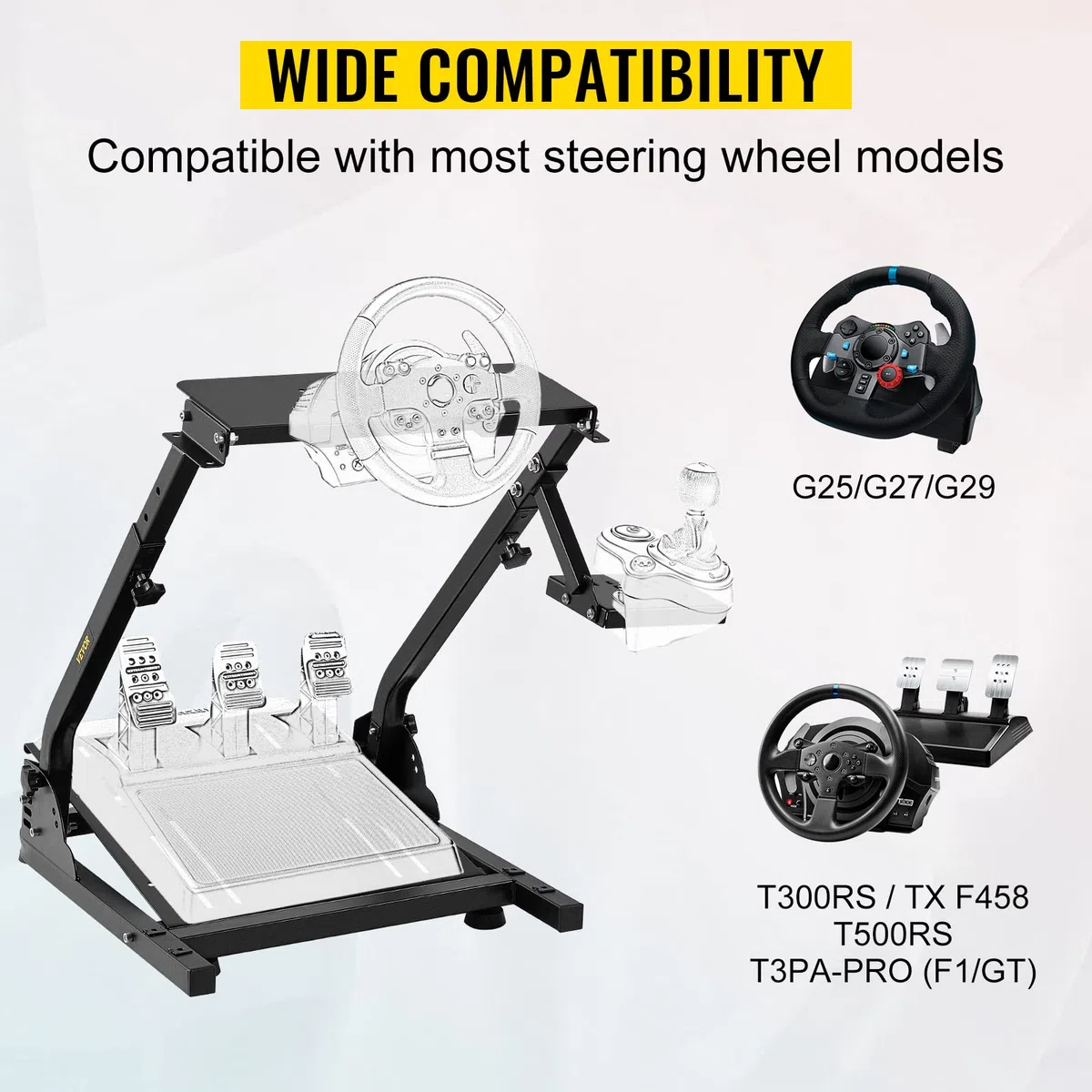 G29 Steering Wheel Stand per Logitech G27 G25 G29 e G920 Supporto Giochi Regolabile con V2 (Volante e Pedale Esclusi)