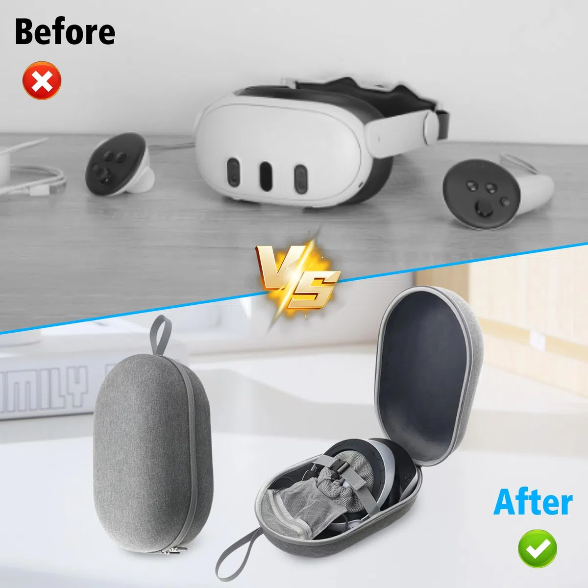 Custodia rigida PS VR2 Accessori portatile protezione obiettivo viaggi casa