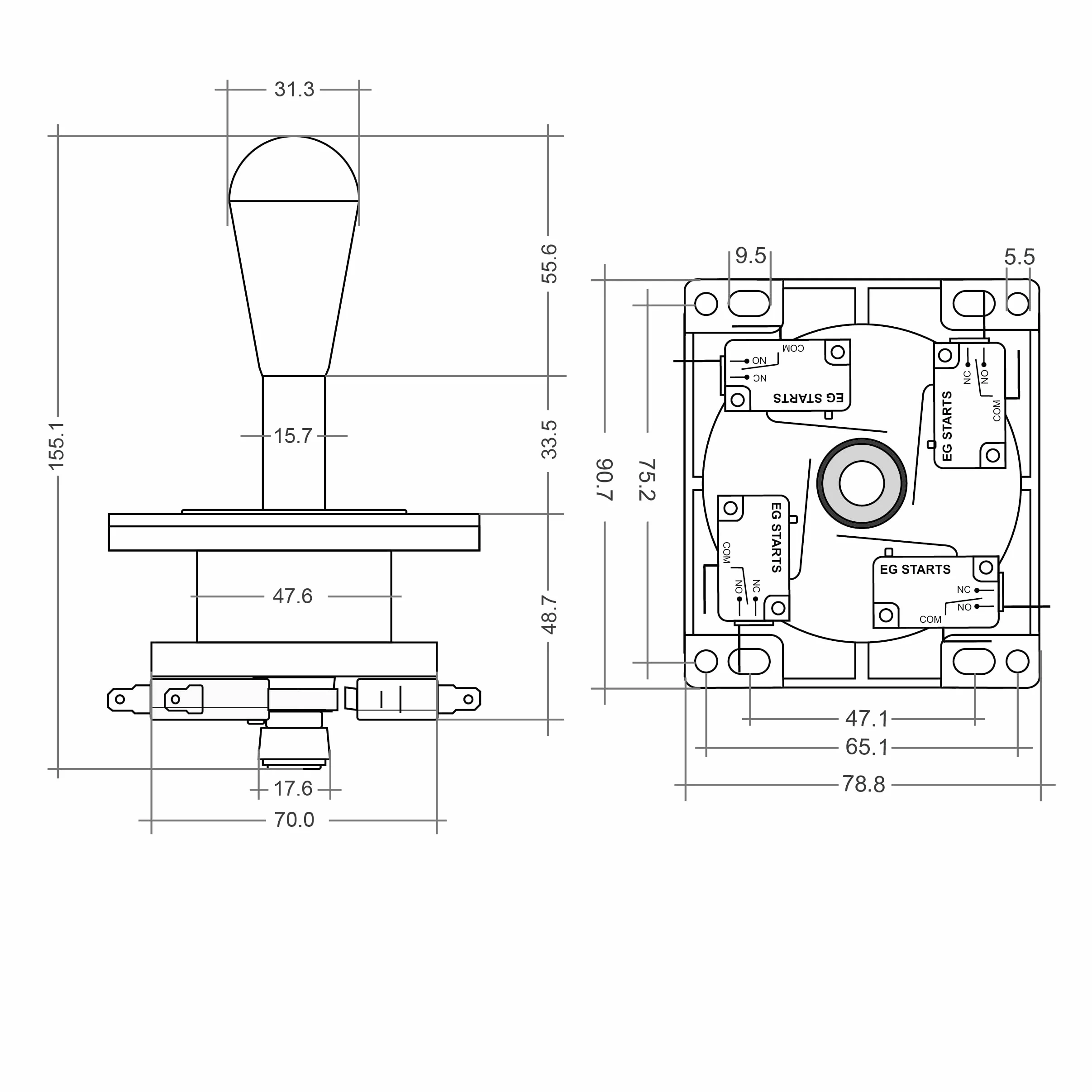 EG STARTS Arcade Game Parti Mame USB Cabinet USB Encoder to Arcade Joystick 18x Happ Arcade Push Button Kit Colore Blu + Rosso