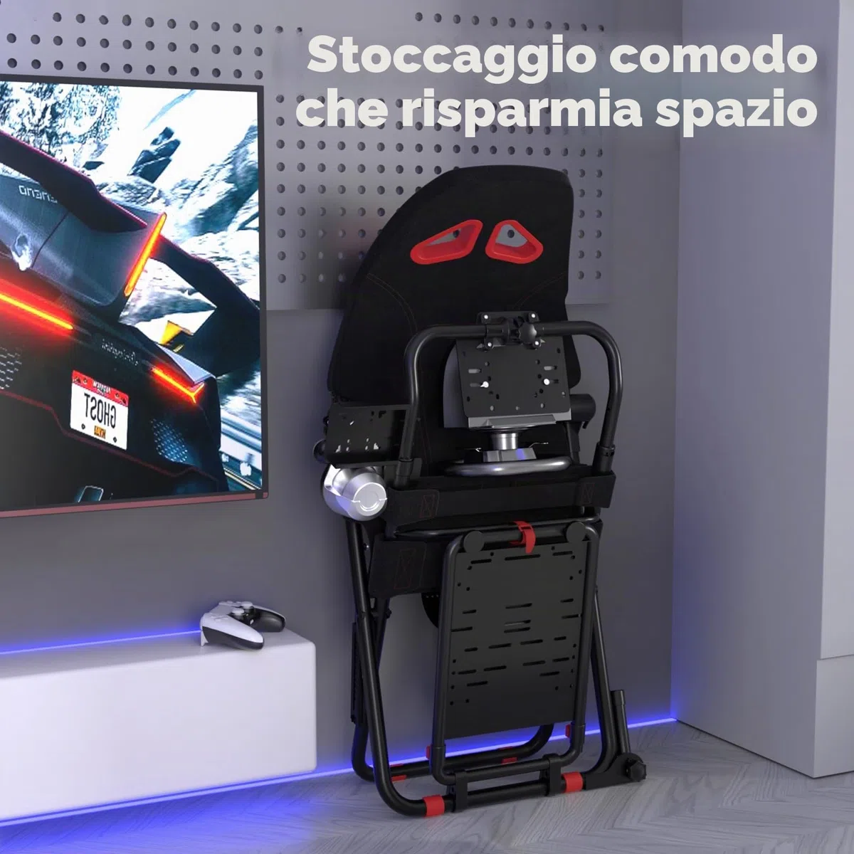 DIWANGUS Racing Simulator Cockpit, sedile pieghevole Sim Racing per Logitech G29 G920 G923 GPro Thrustmaster T248X T300RS PS5 PS4 Xbox One PC