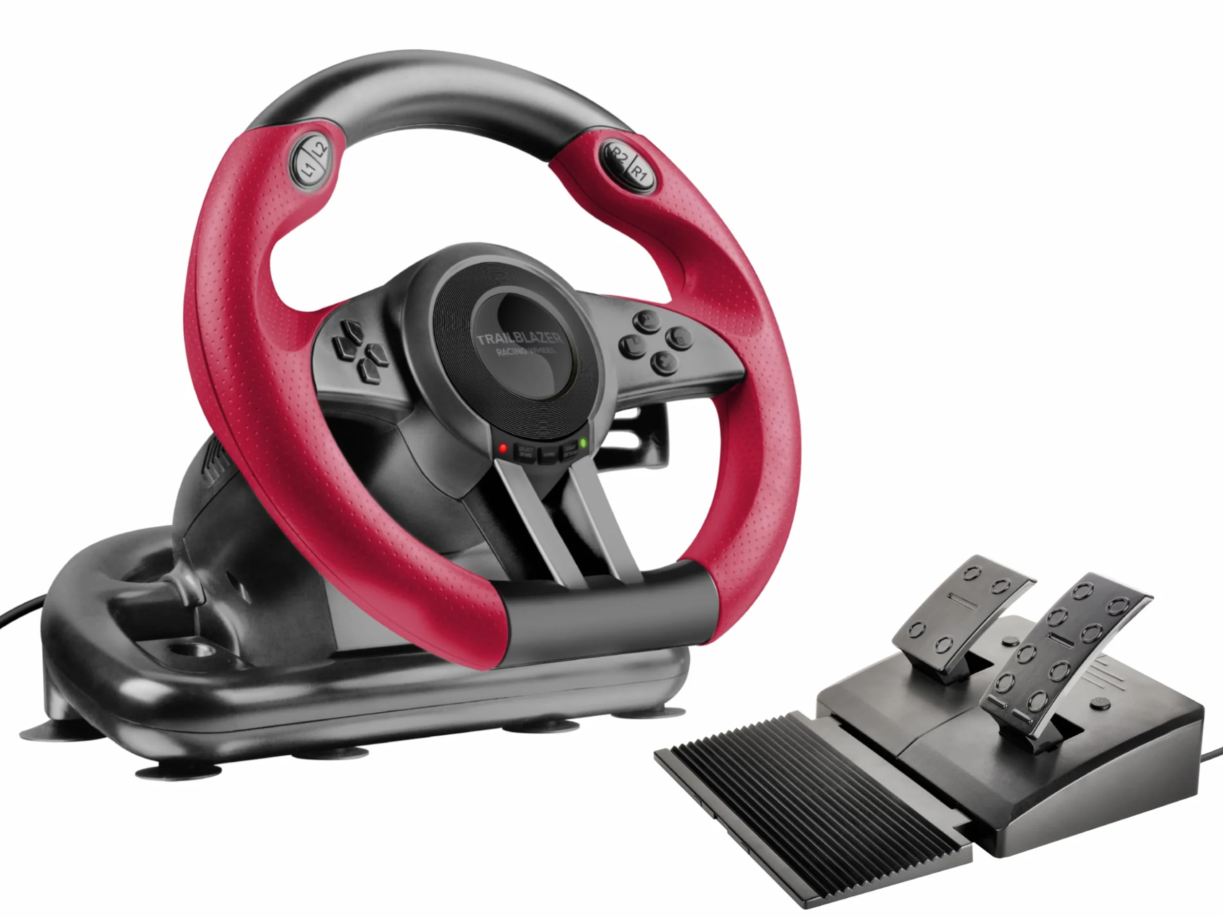Speedlink TRAILBLAZER Racing Wheel Volante da gioco PS3 PS4 Xbox Series X S One PC paletta cambio leva cambio pedali regolabili nero rosso