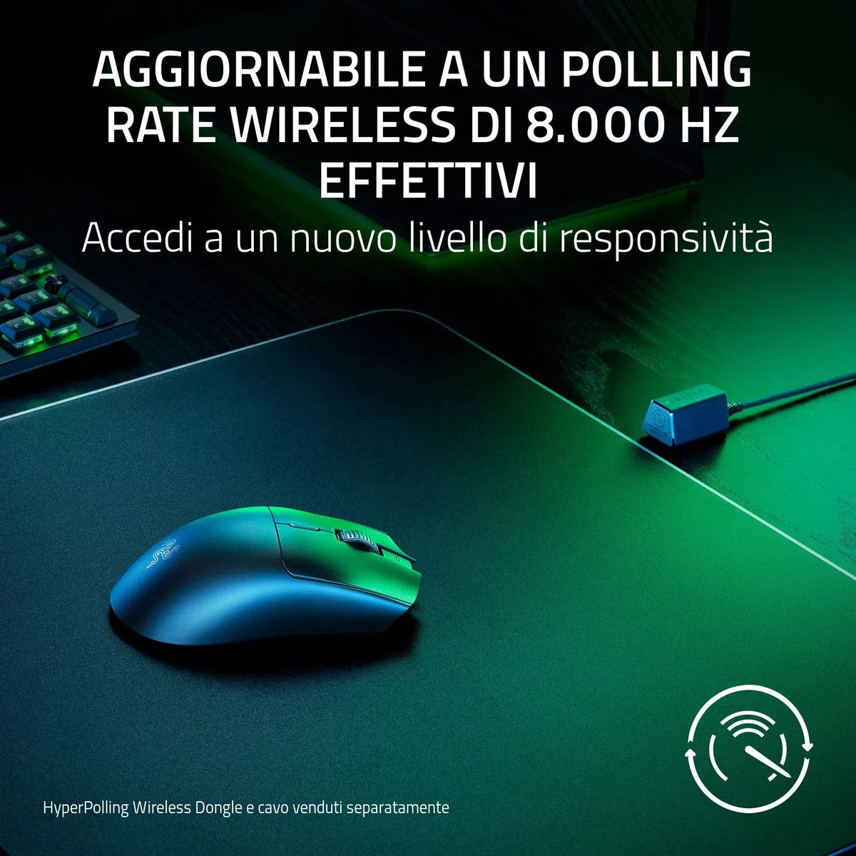Razer Viper V3 HyperSpeed Mouse Esports senza fili Nero Sensore ottico Focus Pro 30K 280 ore