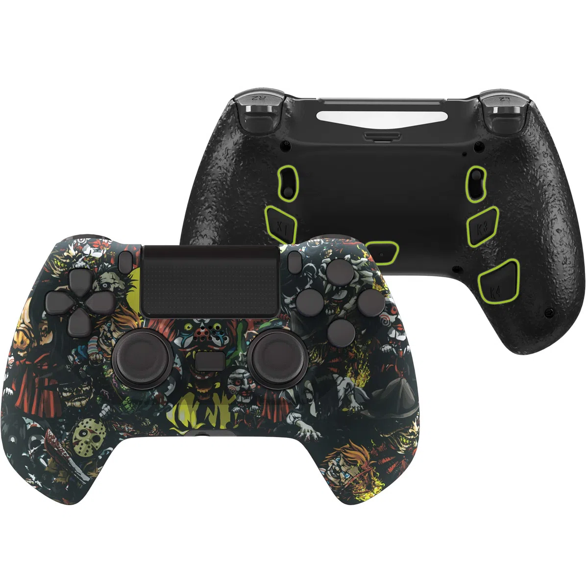 eXtremeRate DECADE Torneo Aggiornamento Kit per ps4 Controller CUH-ZCT2(Non Controller), Cover Shell&Tasti Posteriori&Trigger Stop, Accessori per ps4 Joystick JDM-040/050/055, Party Pauroso