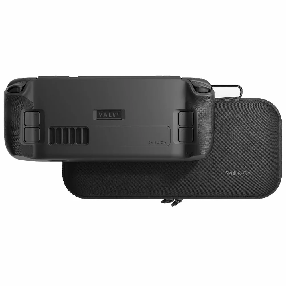 Skull & Co. GripCase SD Bundle for Steam Deck/OLED: A Soft Protective Case with Textured Grips Full Protection and Stand, Shock-Absorption Non-Slip and Anti-Scratch Cover Design (with Carrying Case)