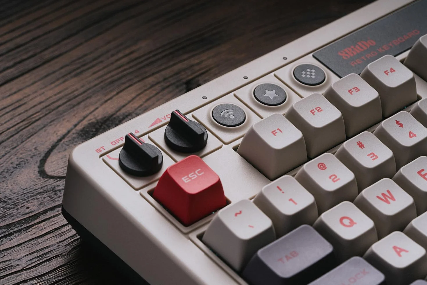 8Bitdo Retro Mechanical Keyboard, Bluetooth/2.4G/USB-C Hot Swappable Gaming Keyboard with 87 Keys, Dual Super Programmable Buttons for Windows and Android - N Edition - QWERTY English Keyboard