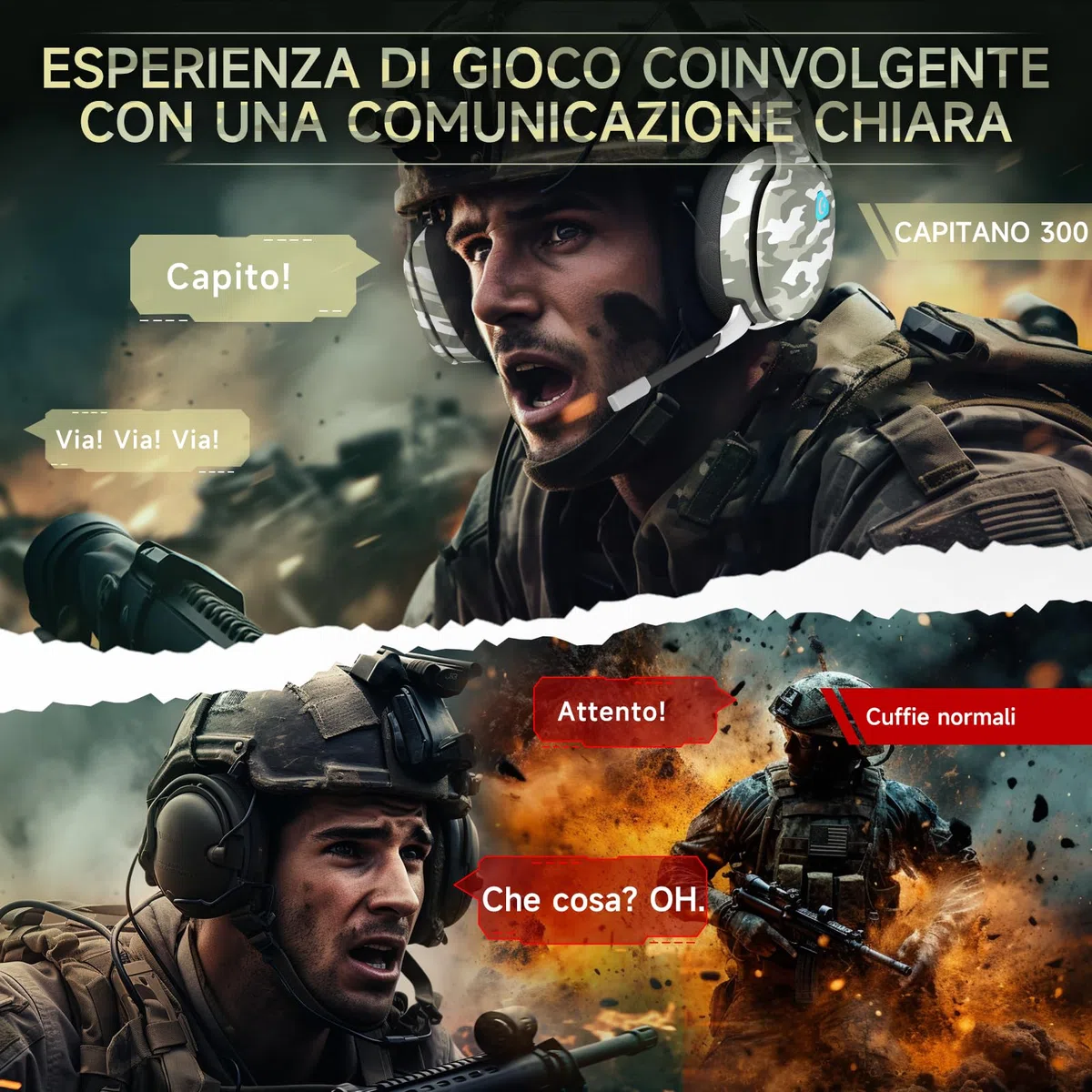 Gvyugke Cuffie da gioco Bluetooth 5.2 senza fili, microfono stereo 3D rimovibile per PS5, PS4, PC, Mac (multicolore)