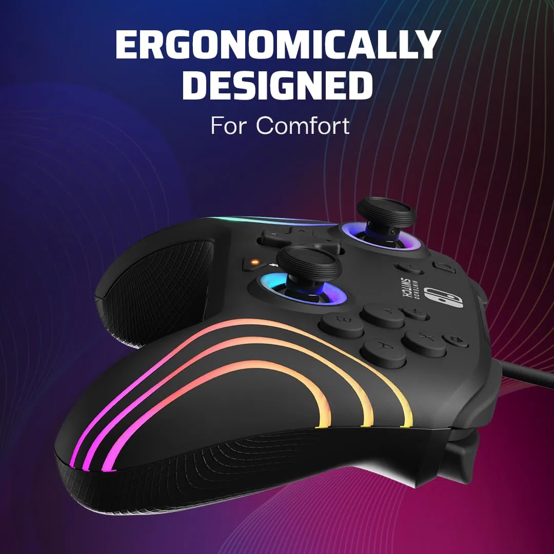 Nintendo Switch Afterglow Wave Wired Controller Black