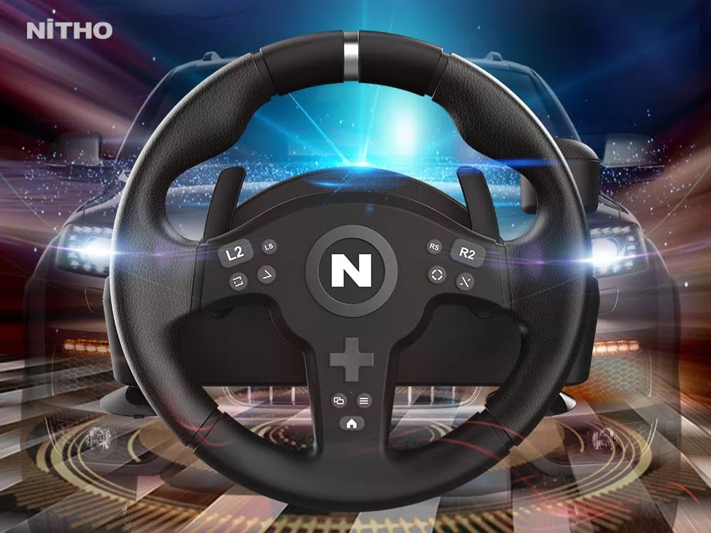 NITHO Drive Pro V200 Volante da Corsa con Pedali e Cambio 270° Compatibile PC PS4 Xbox Series X|S