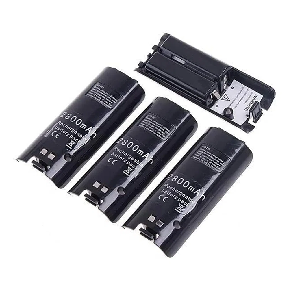 OSTENT Stazione Dock di Ricarica + 4 Pacchi Batteria per il Telecomando Nintendo Wii Colore Nero