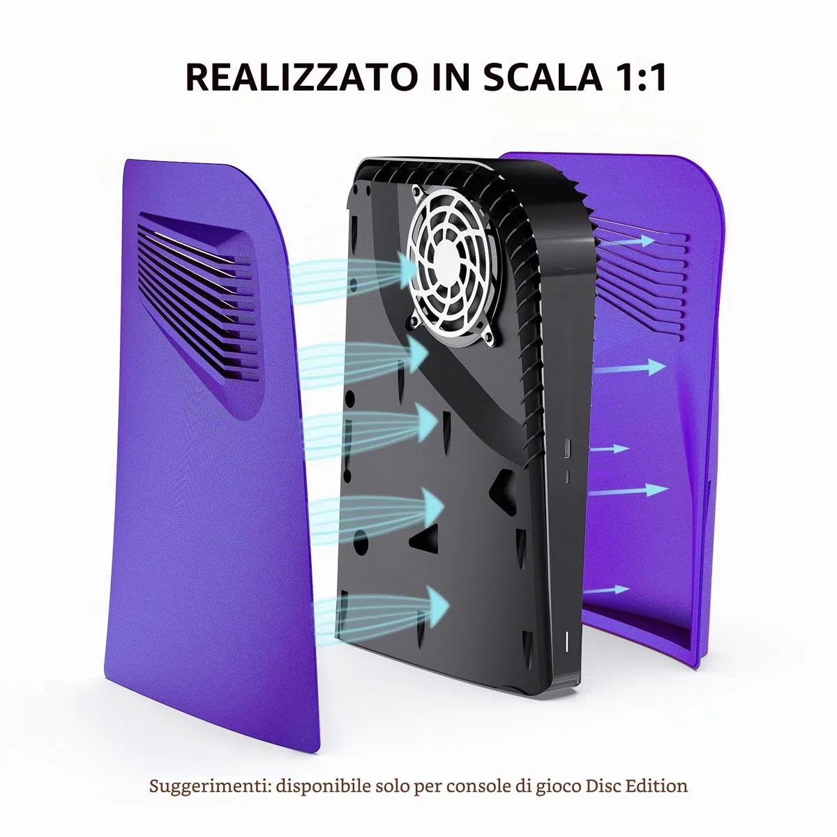 Piastre per Disc Edition, innoAura Piastre frontali con prese d'aria di raffreddamento, cover protettiva antigraffio antipolvere, Custodie di Ricambio in ABS Premium (Viola)