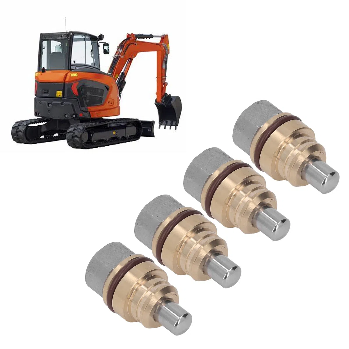 Pilipane Controller Pulsante Idraulico,Impugnatura Joystick per Escavatore 4 Pezzi, Pulsante Impugnatura Joystick, Buona Sostituzione della Tenuta per Attrezzature Industriali Kubota
