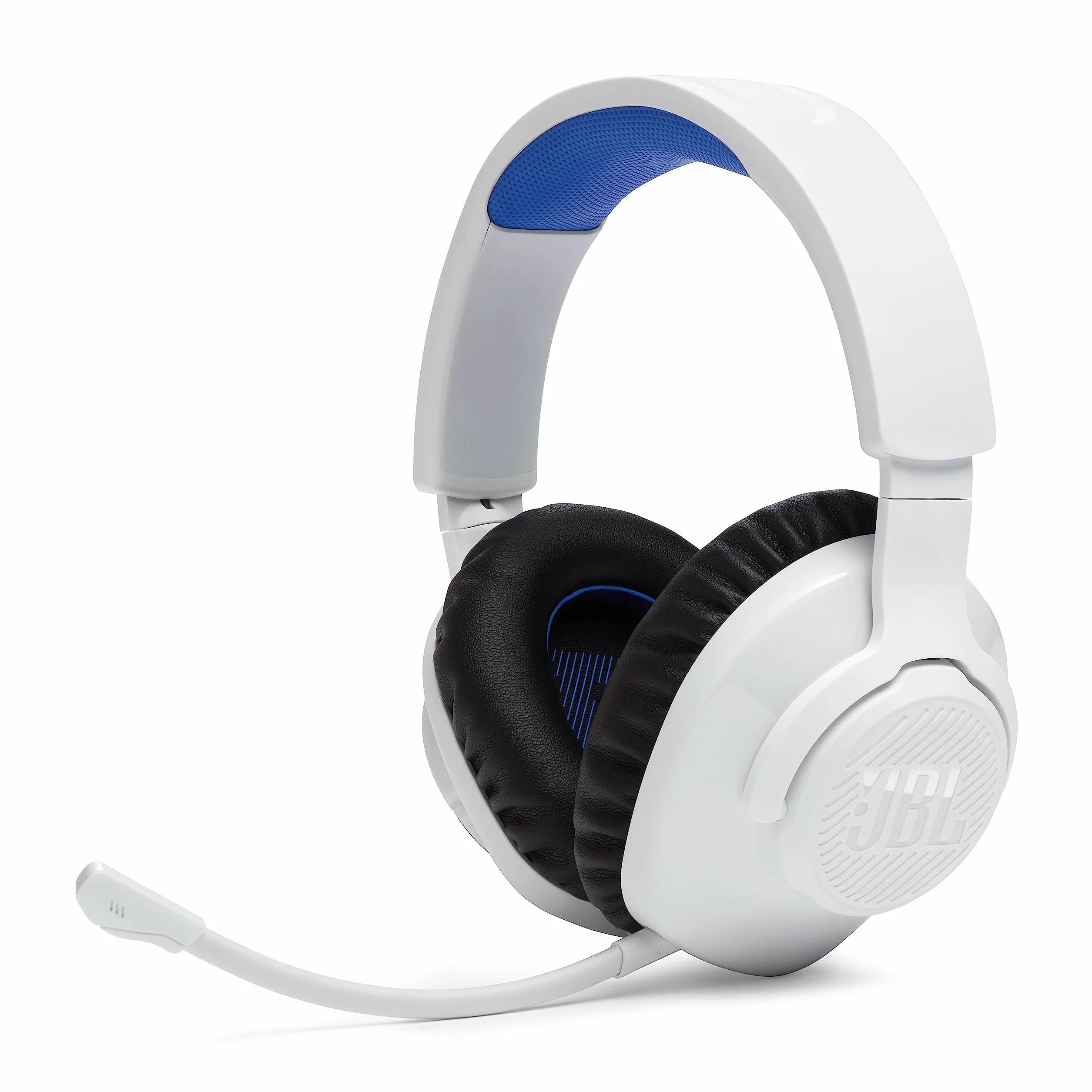 JBL Quantum 360P Cuffie Gaming Wireless Bluetooth PlayStation, Cancellazione Attiva Rumore, Microfono Rimovibile, Audio 3D, Bianco
