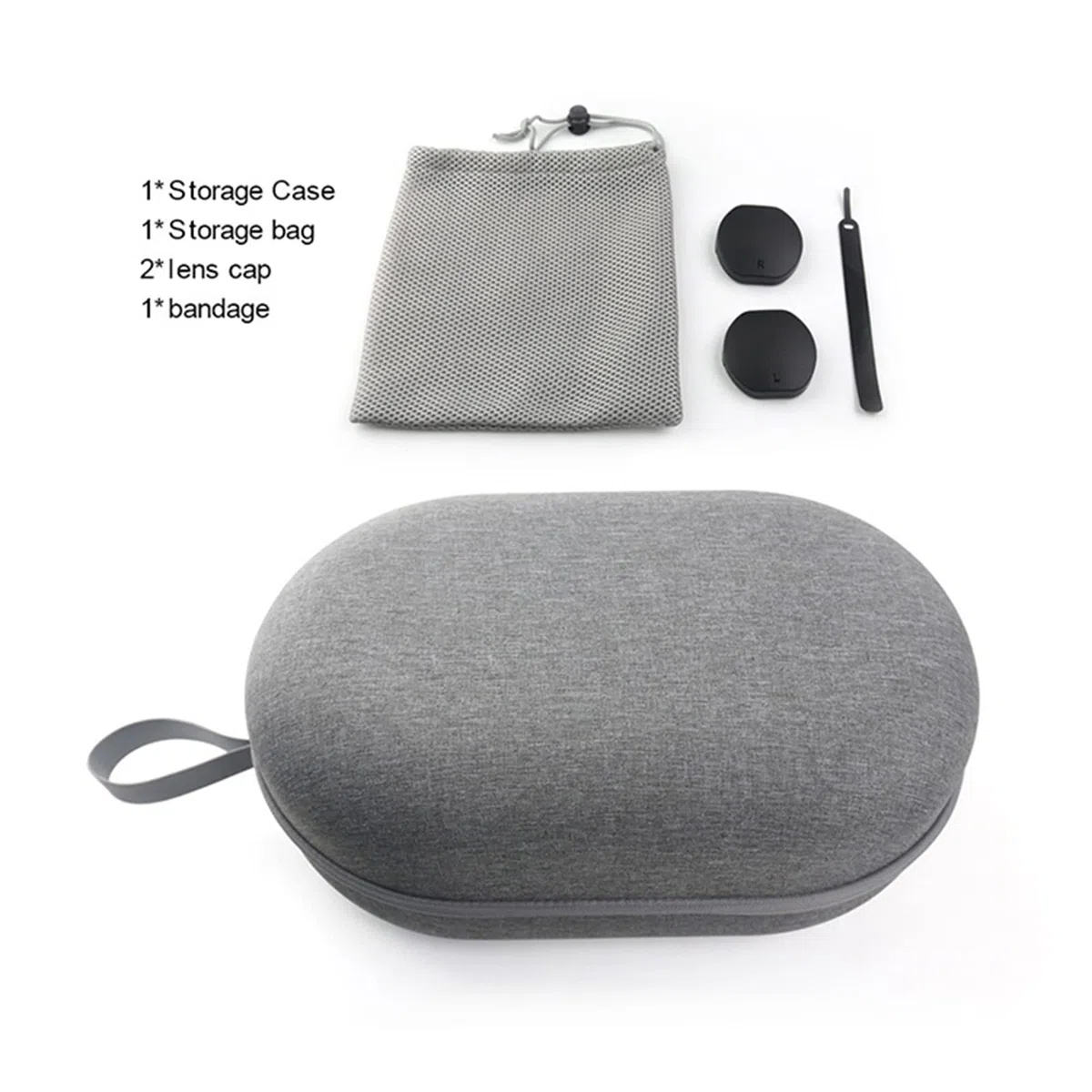 Custodia Protettiva Rigida Compatibile PSVR2 con Copriobiettivo, Borsa in Rete e Fascetta per Controller Touch