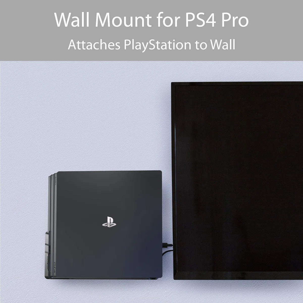 Innovelis TotalMount Staffa da parete PlayStation 4 Pro con livella a bolla d'aria, Nero
