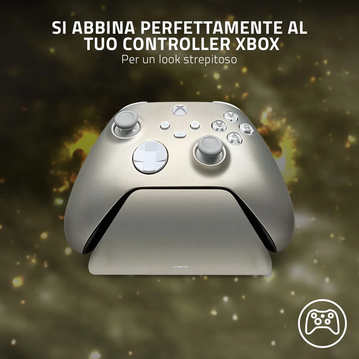 Razer Base di Ricarica Rapida Universale per Xbox - Caricabatterie Rapido per controller Xbox (Ricarica Rapida, Compatibilità Universale, Sistema a Contatto Magnetica) Lunar Shift