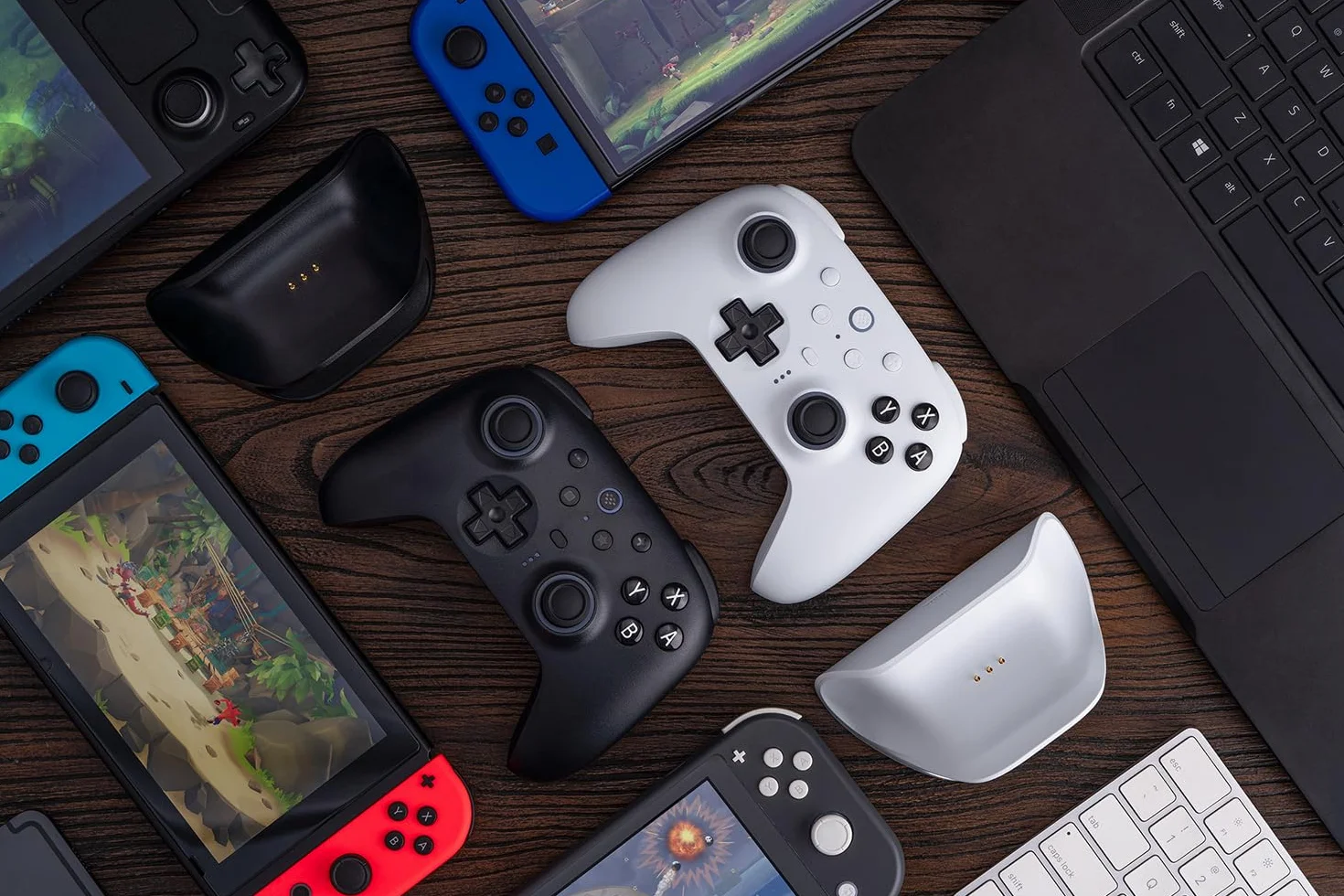 8BitDo Ultimate 2 Bluetooth Controller for Switch & Windows PC, TMR Joysticks, Hall Effect/Tactile Triggers, White