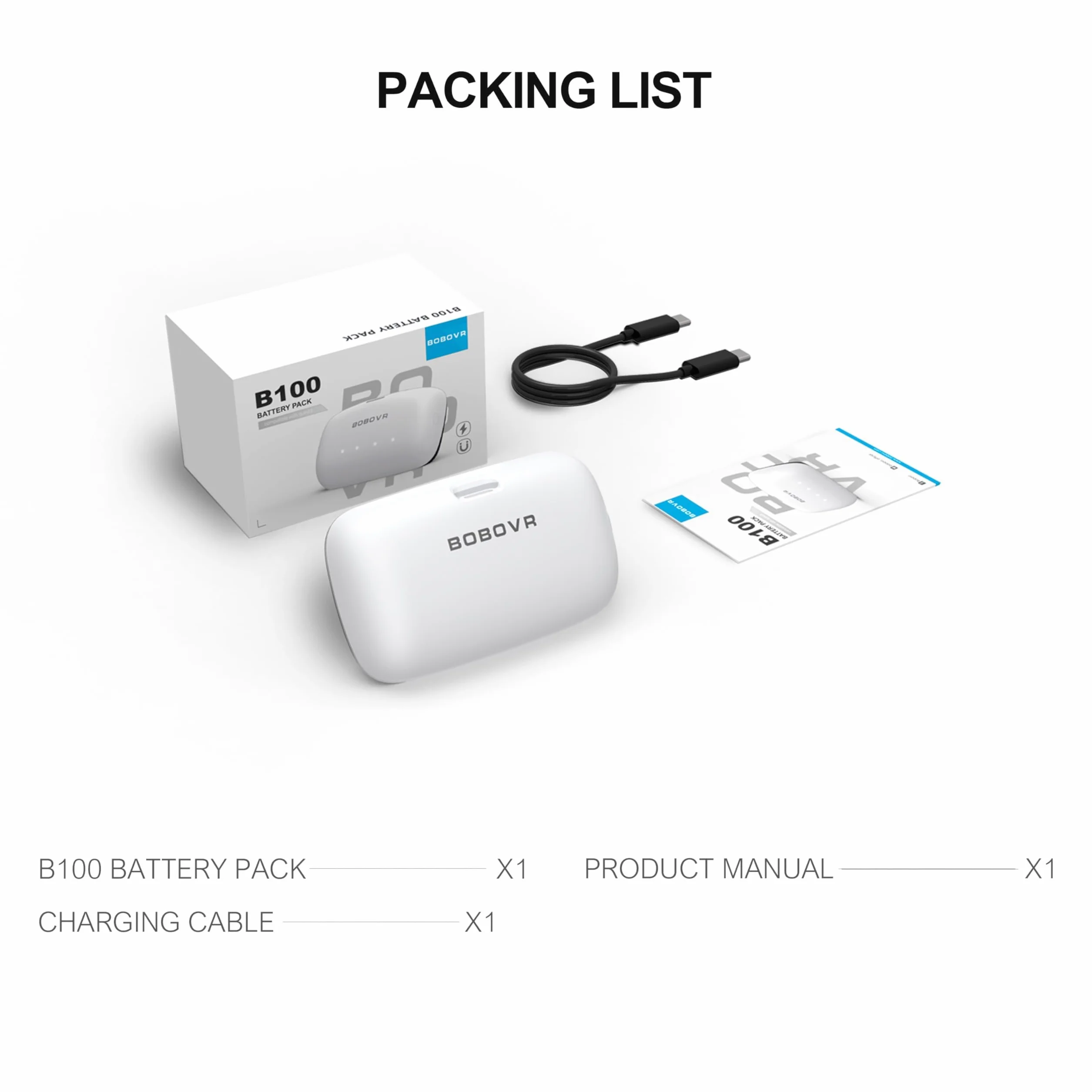 BOBOVR B100 Batteria per S3 Pro 10000mAh Hot-Swap Accessori Connettori Magnetici Doppia Alimentazione