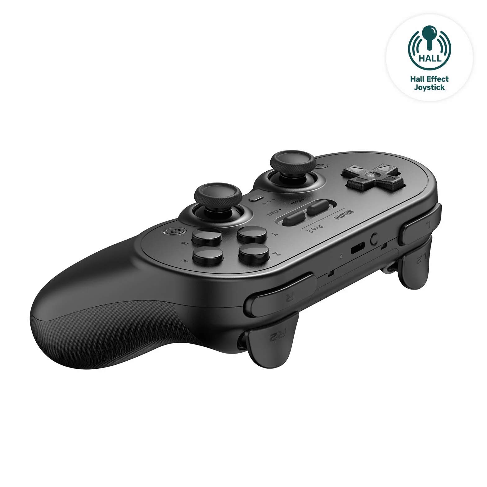 8Bitdo Pro 2 Bluetooth Controller for Switch, Hall Effect Joystick, Wireless Gaming Controller Black Edition