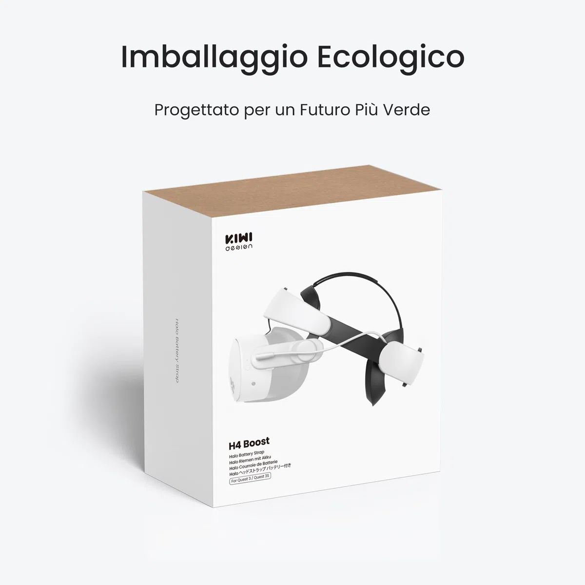 KIWI design H4 Boost Cinturino per la Testa della Batteria Compatibile con Meta Quest 3/3S Confort Cinturino Halo