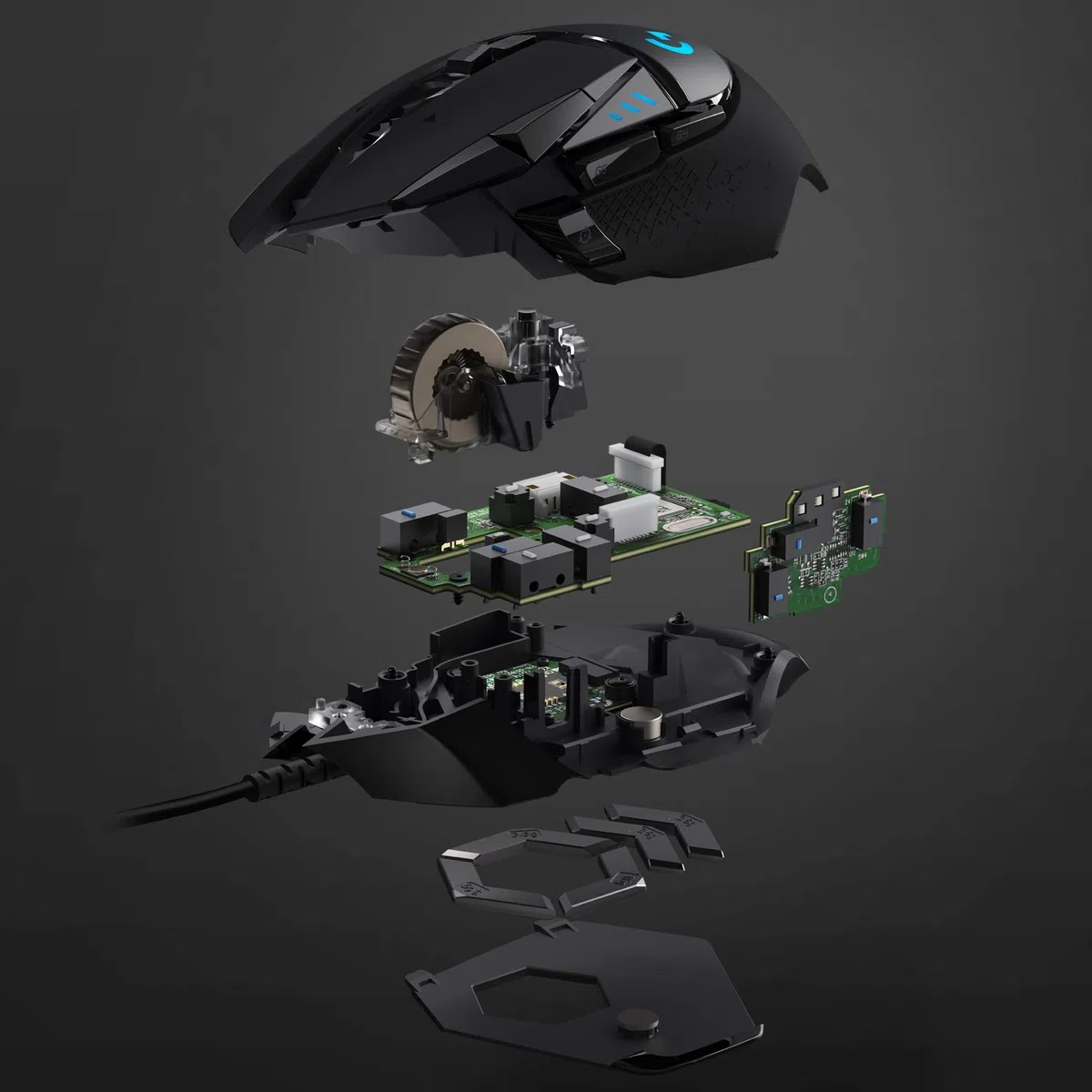 Logitech G G502 HERO Gaming Mouse, HERO 25K Sensor, 25.600 DPI, RGB, Adjustable Weights, 11 Programmable Buttons, Black