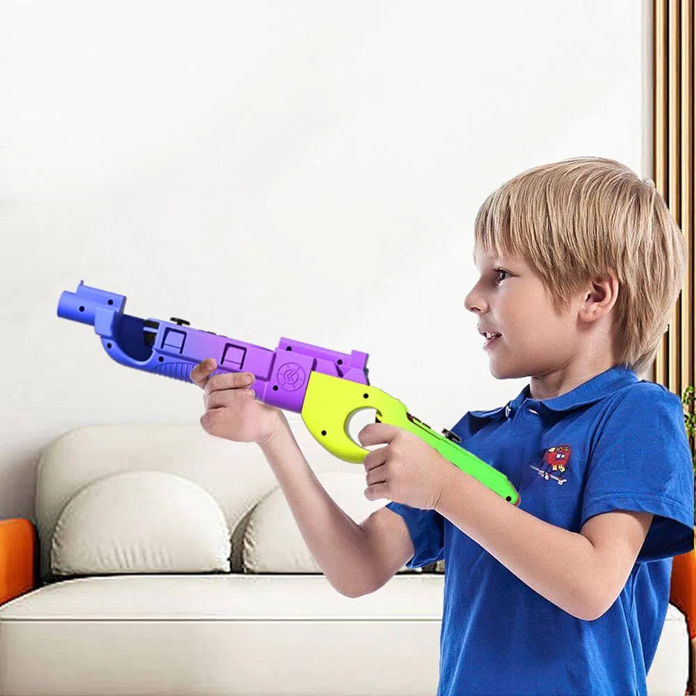 RREAKA Game Gun for Splatoon 3 for Nintendo Switch/OLED for Joycons, for Joy-Con Game Gun Controller Gaming Hand Grips Accessories for Switch Shooting Games Purple Yellow