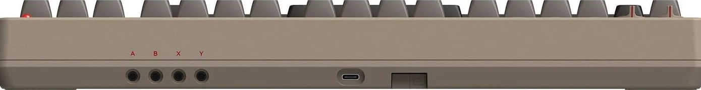 8Bitdo Tastiera meccanica retrò, tastiera da gioco hot switchable Bluetooth/2.4G con 87 tasti, doppio super tasto e super stick per Windows e Android - Layout ISO UK - Edizione C64