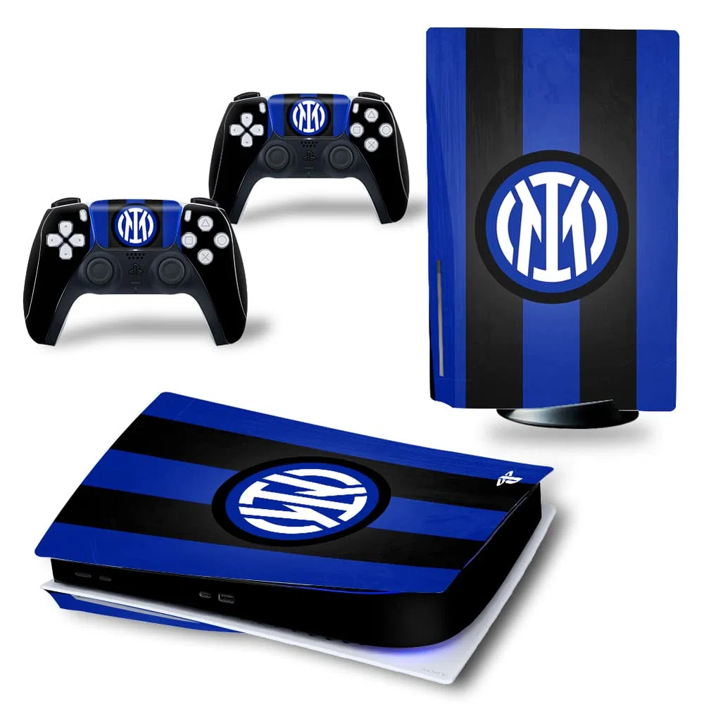 MaD Vision® Extra-Durable Skin Kit per PlayStation 5 (PS5) Disc | Set di Pellicole Adesive in Vinile Opaco per la Console e 2 Controller - per Inter Design