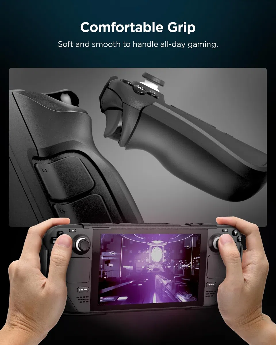 Spigen Cover Thin Fit Pro Compatible con Steam Deck LCD (2022) / Steam Deck OLED (2023) Console - Nero