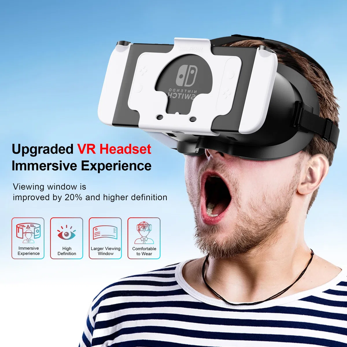Nintendo Switch VR occhiali lenti HD regolabili fascia comoda kit 3D accessori