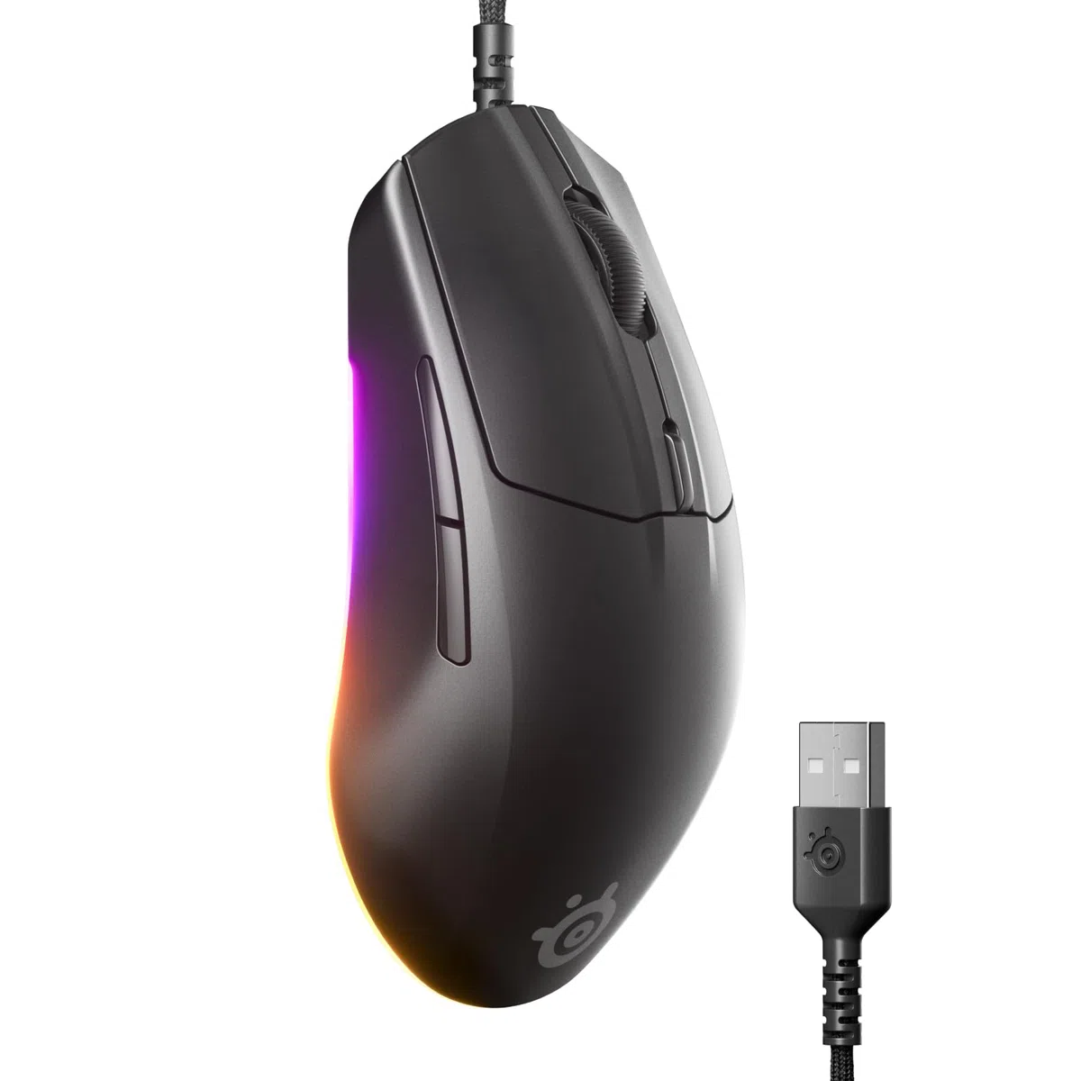 SteelSeries Rival 3 Gen 2 - Mouse Gaming - Sensore ottico TrueMove Core da 8500 DPI - 60 milioni di clic di durata - bassa latenza - 77 g di peso - 100% piedini in PTFE - RGB - Nero