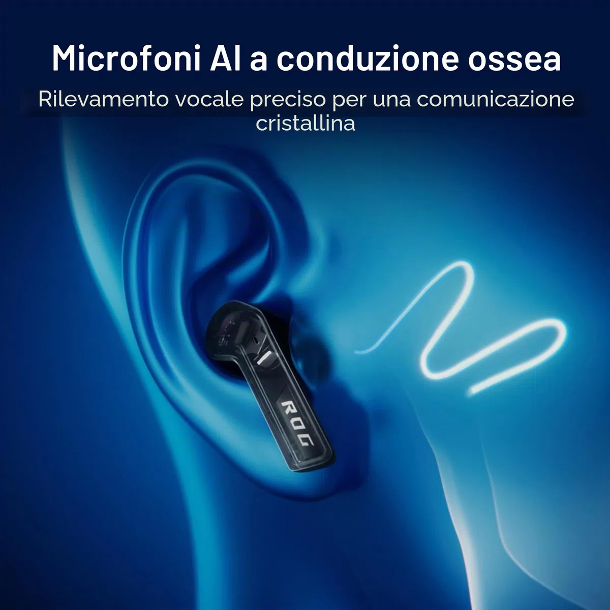 ASUS ROG Cetra True Wireless Speednova Cuffie Gaming Senza Fili, Tecnologia Wireless ROG SpeedNova, Audio 24 bit 96 kHz, Microfoni IA a Conduzione Ossea, ANC, Fino a 46 Ore di Autonomia, Bianco