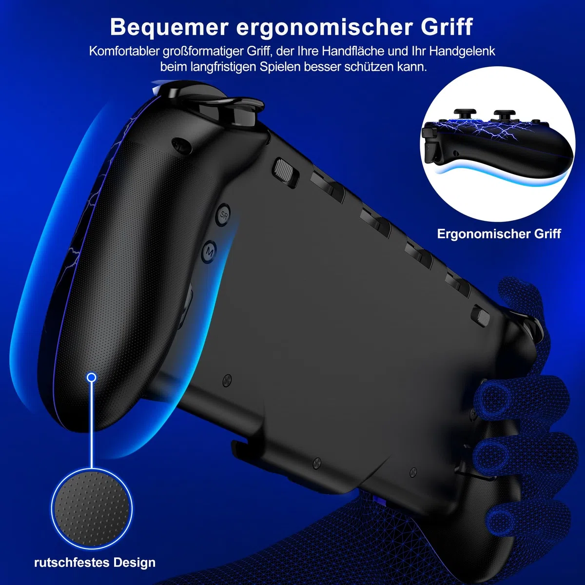 Controller Switch Portatile con Giroscopio a 6 Assi, 1000mAh Programmabile Turbo per Switch/OLED